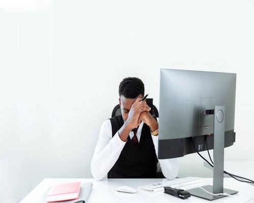 stress management and productivity at office desk